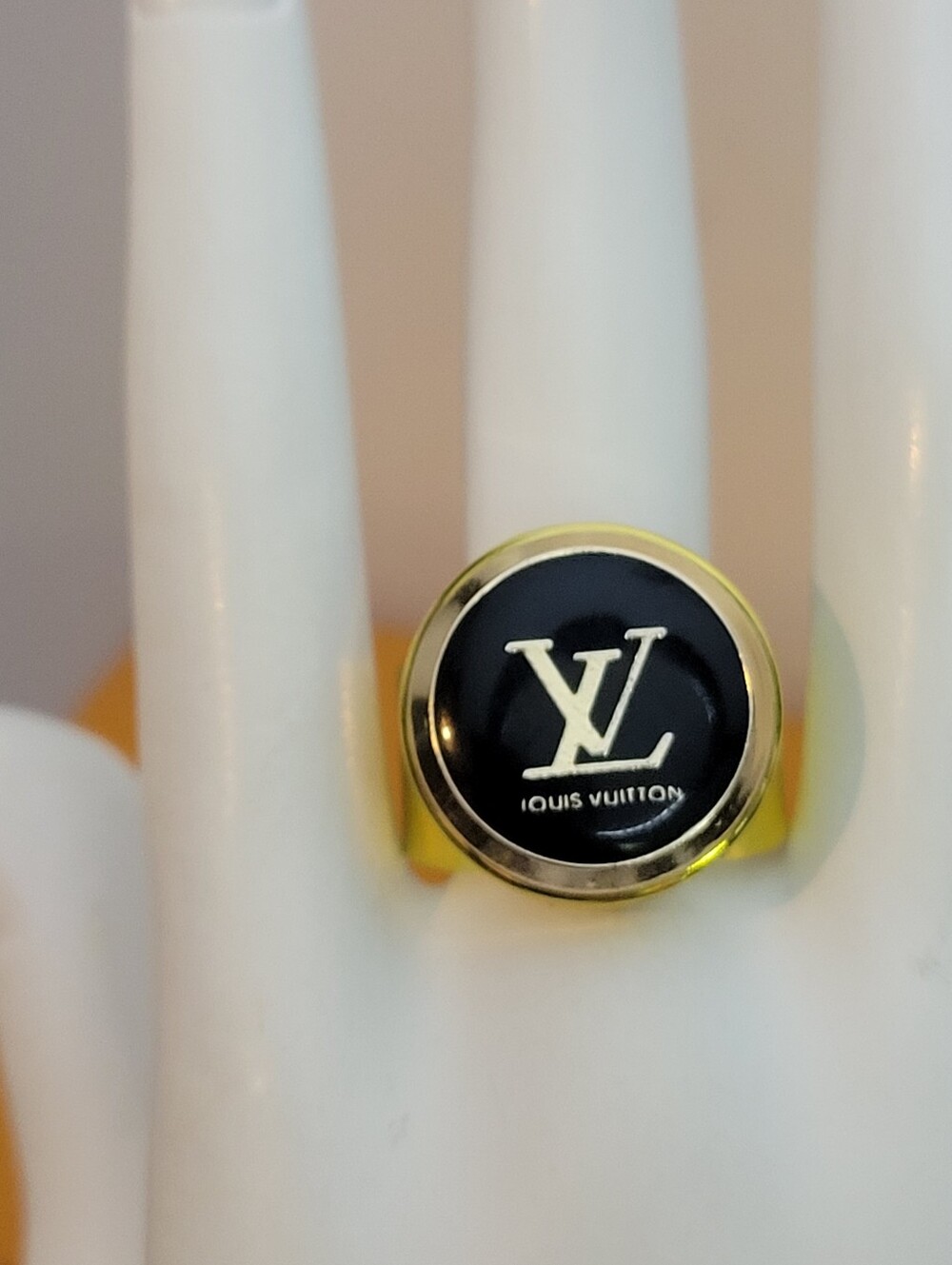Louis Vuitton Button, Repurposed Adjustable Ring